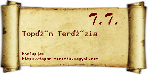 Topán Terézia névjegykártya